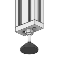 30-M10D40-1 MODULAR SOLUTIONS PLASTIC FOOT<br>40 DIA, M10 THREAD W/ JAM NUT